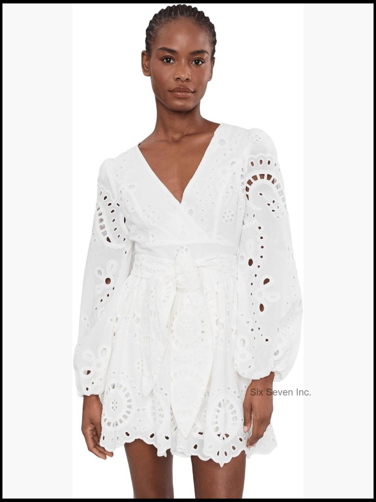 Broderie Anglaise Cotton Romper Dress With Self-Tie Waist
